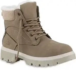 VAN HILL Damen Warm Gef&uuml;tterte Worker Boots Stiefeletten Bequeme Schuhe 841423,