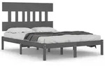 vidaXL Massivholzbett Grau 200x200 cm - Grau