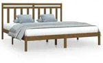 vidaXL Massivholzbett Honigbraun 200x200 cm - Braun