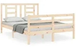 vidaXL Massivholzbett mit Kopfteil 140x190 cm - Braun