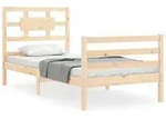 vidaXL Massivholzbett mit Kopfteil 90x200 cm - Braun