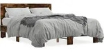vidaXL Bettgestell R&auml;uchereiche 140x190 cm Holzwerkstoff und Metall - Braun