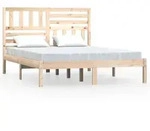 vidaXL Massivholzbett ohne Matratze 120x190 cm Kiefernholz - Braun