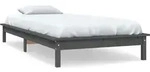 vidaXL Massivholzbett Grau 90x190 cm Kiefer - Grau