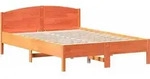 vidaXL Massivholzbett ohne Matratze Wachsbraun 140x200 cm Kiefernholz - Braun