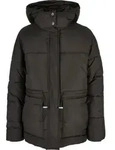 Urban Classics Ladies - Waisted Puffer Winter Jacke - XS - Schwarz - XS