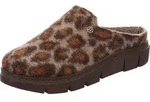 Rohde Damen Pantoffel Filz Hausschuh Leoparden Muster Plateausohle Firenze 6101,