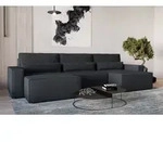 MOEBLO Wohnlandschaft DENVER U MINI , aus Cord, Couch Cord f&uuml;r Wohnzimmer Schlafsofa
