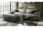 KAWOLA Sofa LOLA Ecksofa Stoff grau mit motorischer Relaxfunktion Recamiere...