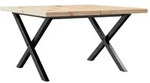 vidaXL Couchtisch X-Gestell 60x60x40,5cm Massivholz Kiefer & Stahl - Braun