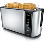 Arendo Toaster f&uuml;r 4 Scheiben Langschlitz 1500 W, Br&ouml;tchenaufsatz,...