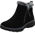 Skechers Easy Going - High Zip - Schwarz Leder/Synthetik Gr&ouml;&szlig;e: 36 Normal - Schwarz