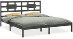 vidaXL Massivholzbett Grau 200x200 cm - Grau