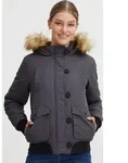 OXMO OXAcila Damen Winterjacke Damenjacke Jacke mit Kapuze - Grau - L