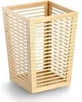Papierkorb f&uuml;r B&uuml;ro aus Bambus, 23,5 x 23,5 x 33 cm - Braun
