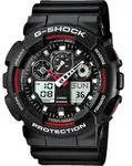G-Shock GA 100 Uhr Black G-Shock Red, Gr&ouml;&szlig;e: One Size - Schwarz