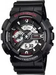 Casio G-Shock Schwarz/Rot GA-110-1AER Analoge Uni Uhr - Schwarz