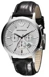 Emporio Armani AR2432 Herren-Armbanduhr, Edelstahl-Geh&auml;use, Leder-Armband -...