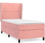 vidaXL Boxspringbett mit Matratze Rosa 90x200 cm Samt - Rosa
