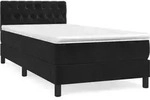 vidaXL Boxspringbett mit Matratze Schwarz 90x200 cm Samt - Schwarz