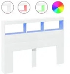 LED-Kopfteil mit Ablagen Wei&szlig; 140x17x102 cm