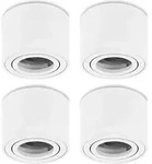 Deckenspots 4xAufputz flach 50mm Aluminium Aufbauspots wei&szlig; matt rund - Wei&szlig;