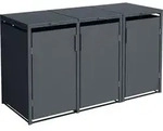 DEGAMO M&uuml;lltonnenbox 3er M&Uuml;NCHEN 200x80x116cm f&uuml;r Tonnen 120 und 240 Liter,...