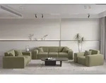 Sofaset Designersofa CELES PREMIUM 3-2-1 in Stoff Opera Velvet Olivgr&uuml;n - Gr&uuml;n
