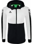 Erima Six Wings Trainingsjacke mit Kapuze Schwarz/Wei&szlig; - Schwarz - 34