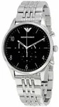 Armani Klassische Herrenuhr ar1863 Quarz 43mm Edelstahl Schwarz Silber Mineralglas