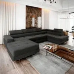 Masseno Ecksofa CASONE R-S mit Schlaffunktion U-Form, Sofa mit Bettkasten,