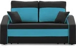 Schlafsofa mit Bettkasten, Sofa HEWLET PLUS mit Schlaffunktion, Schwarz/Turkisblau
