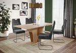 Hela Tische, 4er Set Freischwinger Stuhl LINDA -Bezug Vintage Anthrazit...