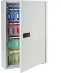 Schl&uuml;sselschrank mit Zahlencode & 64 Haken, 45 x 30 x 8 cm, HMF 13664-07, Grau...