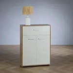Kommode Sideboard Schrank TOMMY in Sonoma Eiche / wei&szlig;, Anrichte Highboard mit