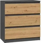 CDF Kommode Malwa M3 | Farbe: Anthrazit - Eiche Artisan | Schrank f&uuml;r Dokumente,