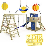 Kletterturm Wickey Smart Surf mit Rutsche und Kletteranbau in Anthrazit - Grau