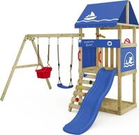 Spielturm Wickey DinkyHouse mit Rutsche und Doppelschaukel in Blau