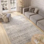 Tapiso Teppich VALLEY Modern Kurzflor Grau Creme Wohnzimmer 300 x 400 cm - Grau