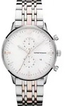 Emporio Armani Herren Chronograph Armband Uhr AR0399 - Silber
