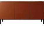 Selsey Bemmi Sideboard Kommode 3-t&uuml;rig, Ziegelrot mit Metallbeinen, 150 cm -...