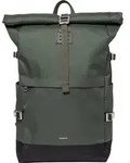 Sandqvist Icon Rolltop - Rucksack L 16" 65 cm erw. (dawn Green with dark brown