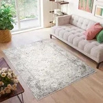 Tapiso Teppich VALLEY Modern Kurzflor Grau Creme Wohnzimmer 300 x 400 cm - Beige