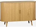 sweeek - Skandinavisches Sideboard mit 2 Schiebet&uuml;ren, 120 cm - Natur