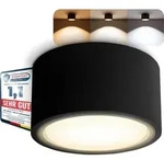 SSC-LUXon CELI-X LED Aufbaulampe schwarz rund flach - 3CCT Lichtfarbe warmwei&szlig;