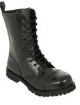 Boots & Braces - 10 Loch Stiefel Rangers Schwarz Gr&ouml;&szlig;e 39 (UK5) - Schwarz - 39