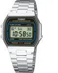 Casio A164WA-1VES Digital Alarm-Chronograph - Silber