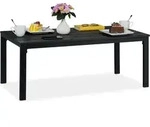 Relaxdays Gartentisch rechteckig, Holzoptik, Esstisch, Garten, Balkon, Terrasse, HBT: