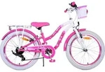 Volare Lovely Kinderfahrrad - M&auml;dchen - 20 Zoll - Rosa - 7 G&auml;nge - Silber