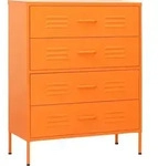 vidaXL Kommode Orange 80x35x101,5 cm Stahl - Orange